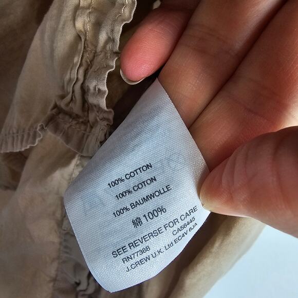 J. Crew Womens Minimalist Neutral Button Shirt Sz 14 Cotton Lightweight Classic - Picture 7 of 8